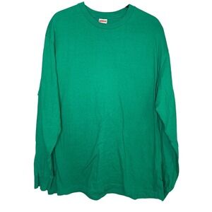 Supreme Long Sleeve T-Shirt Mens XL Green Crew Neck Basic Top